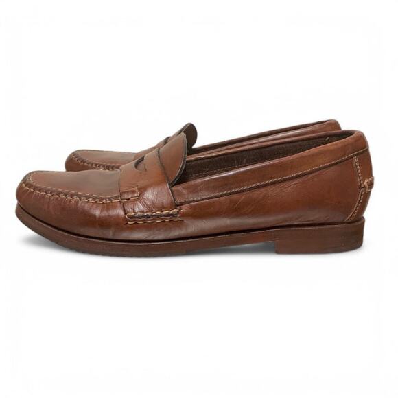 Vintage 90s Cole Haan Country Penny Loafers-Moc-Toe-Brown-Size 7.5N-Style F1456 - Picture 6 of 10